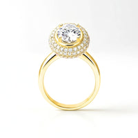 White Lab-grown Auréline Gems™ with S925 Silver 18K Gold-plated