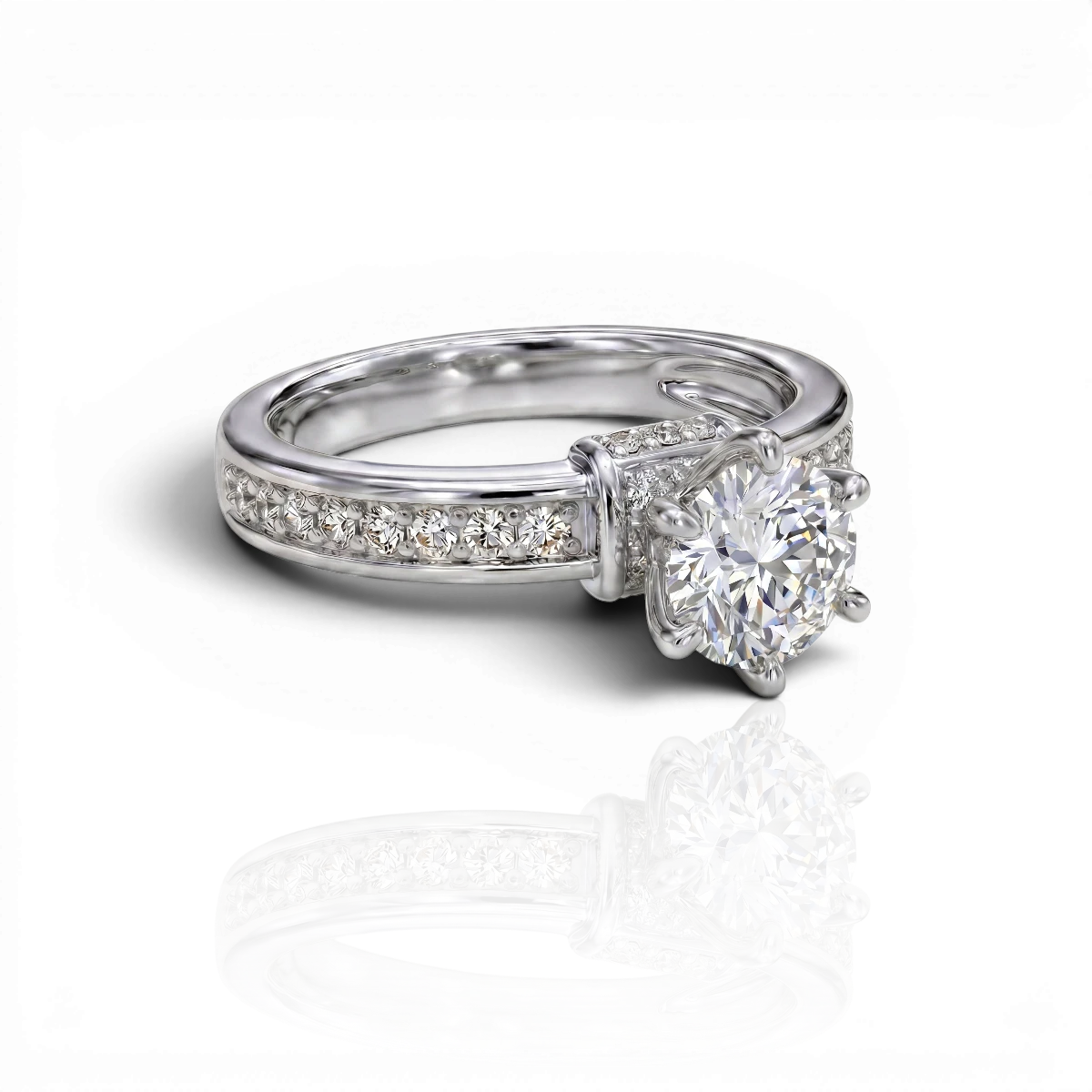 18K White Gold Vermeil / 2.00 CARAT