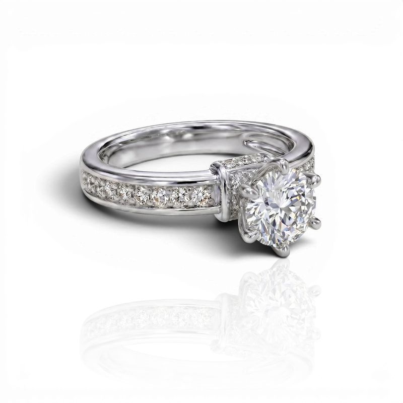 18K White Gold Vermeil / 2.00 CARAT