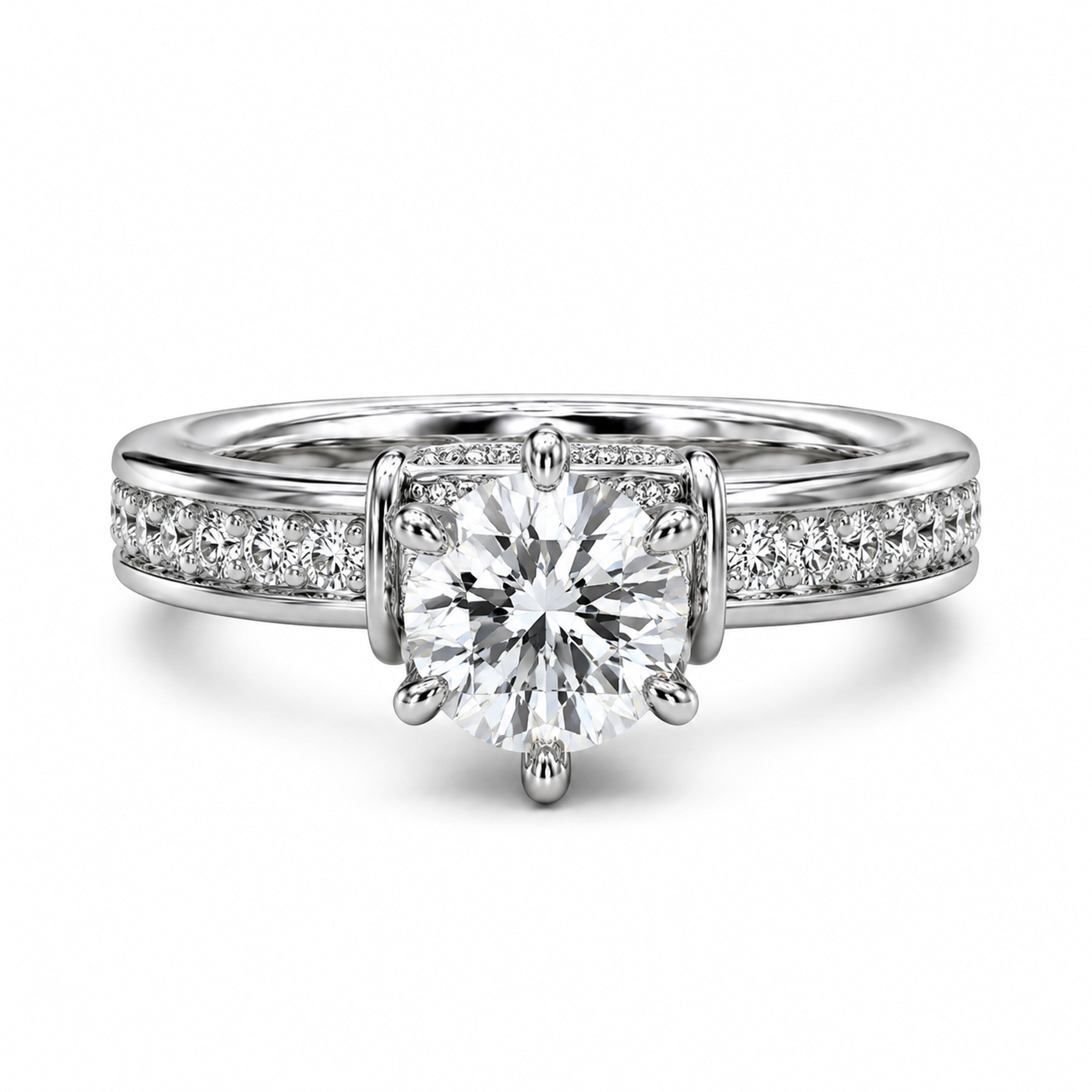 18K White Gold Vermeil / 2.00 CARAT