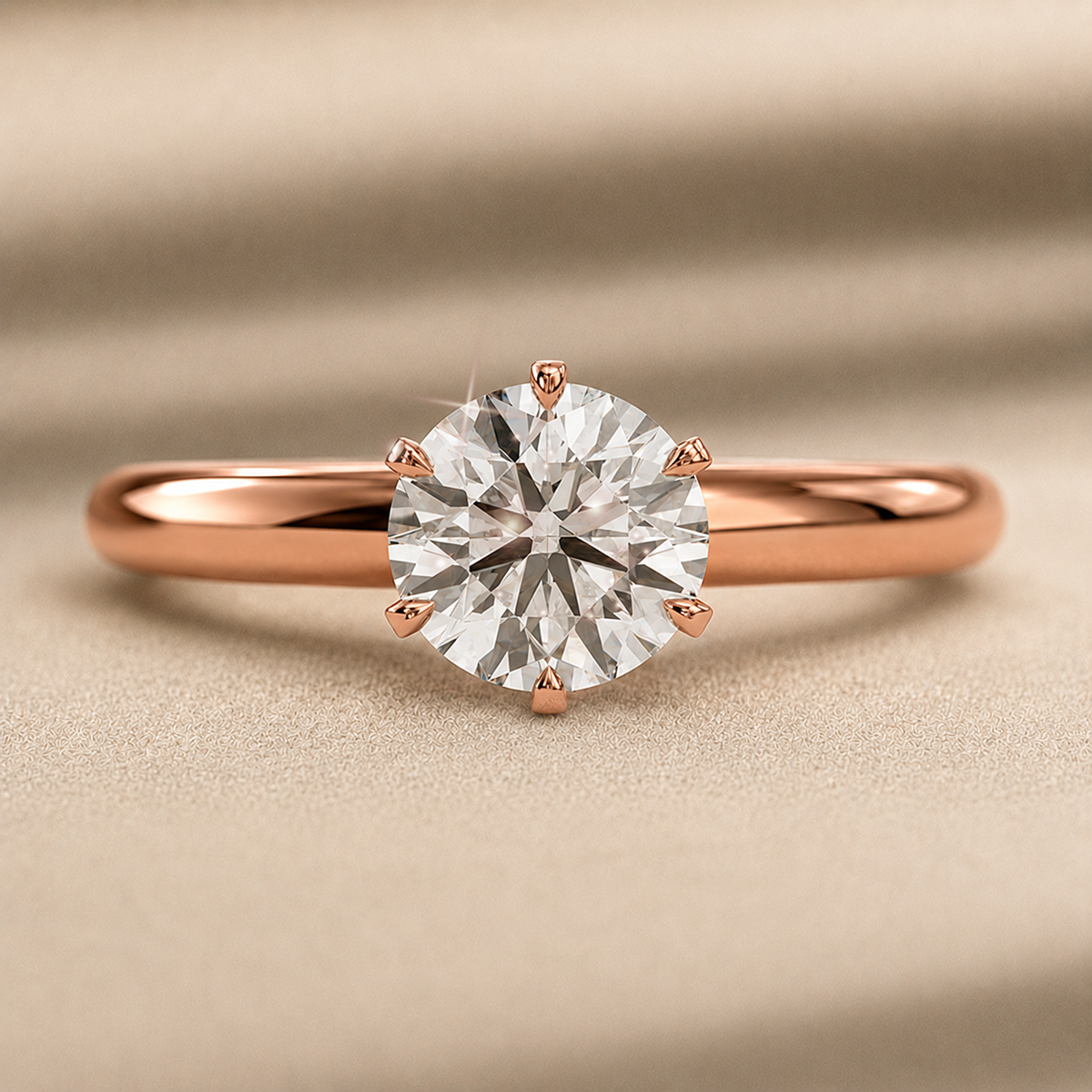 18K Rose Gold Vermeil / 1.00 CARAT