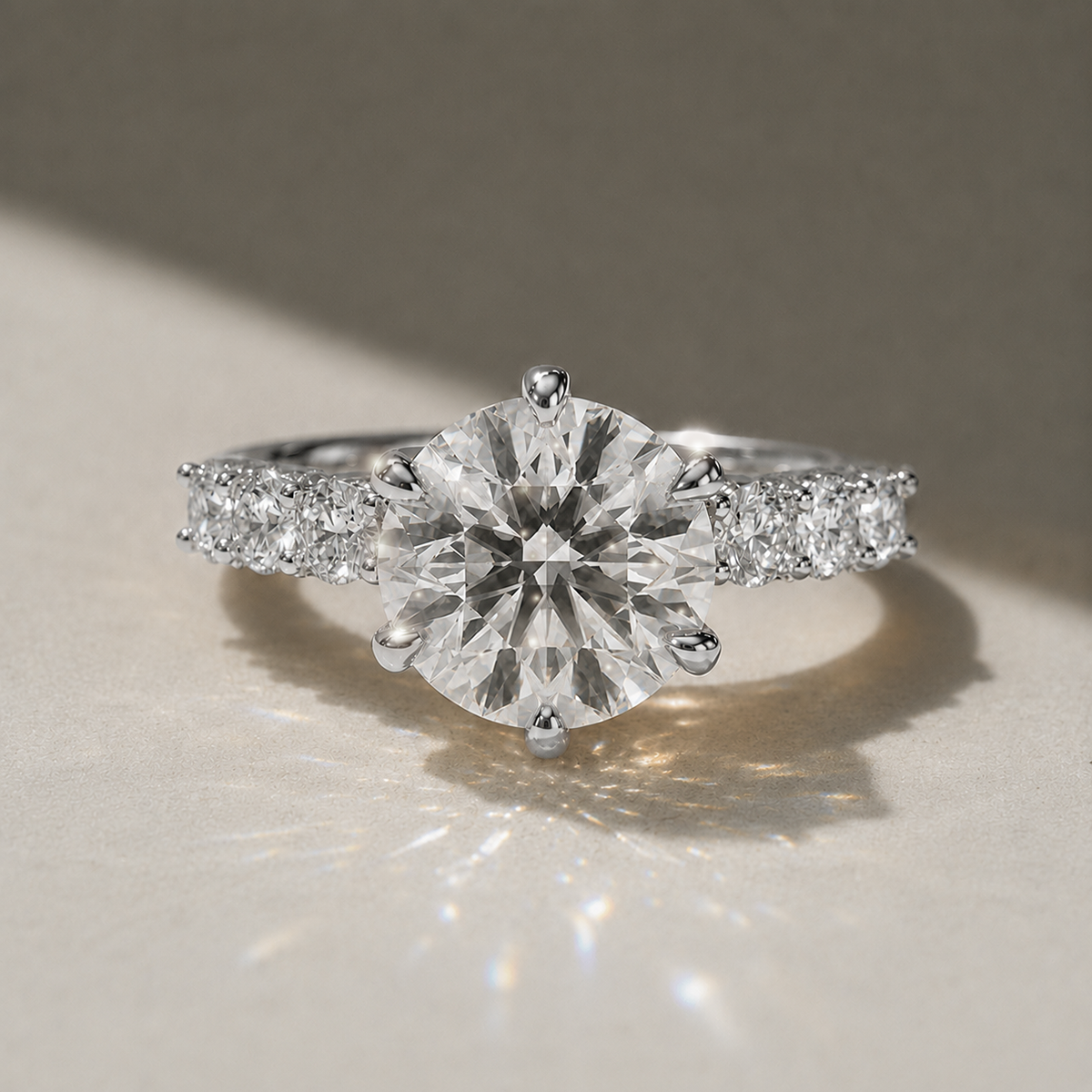 18K White Gold Vermeil / 3.00 CARAT