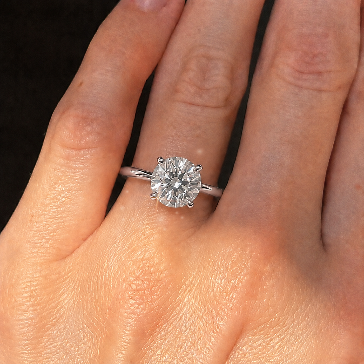 18K White Gold Vermeil / 3.00 CARAT