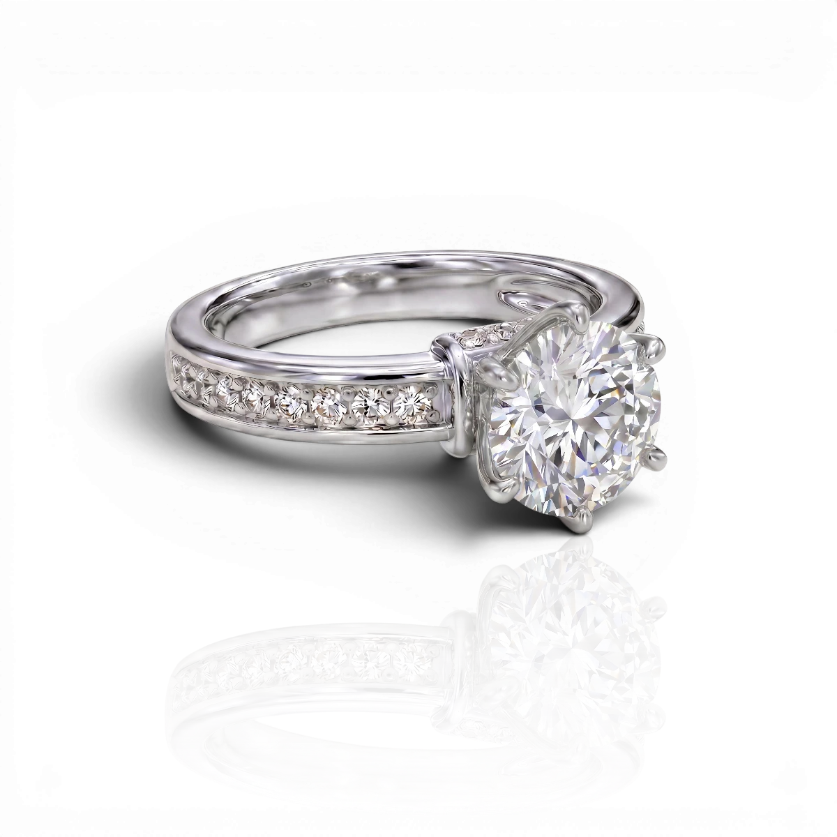 18K White Gold Vermeil / 3.00 CARAT