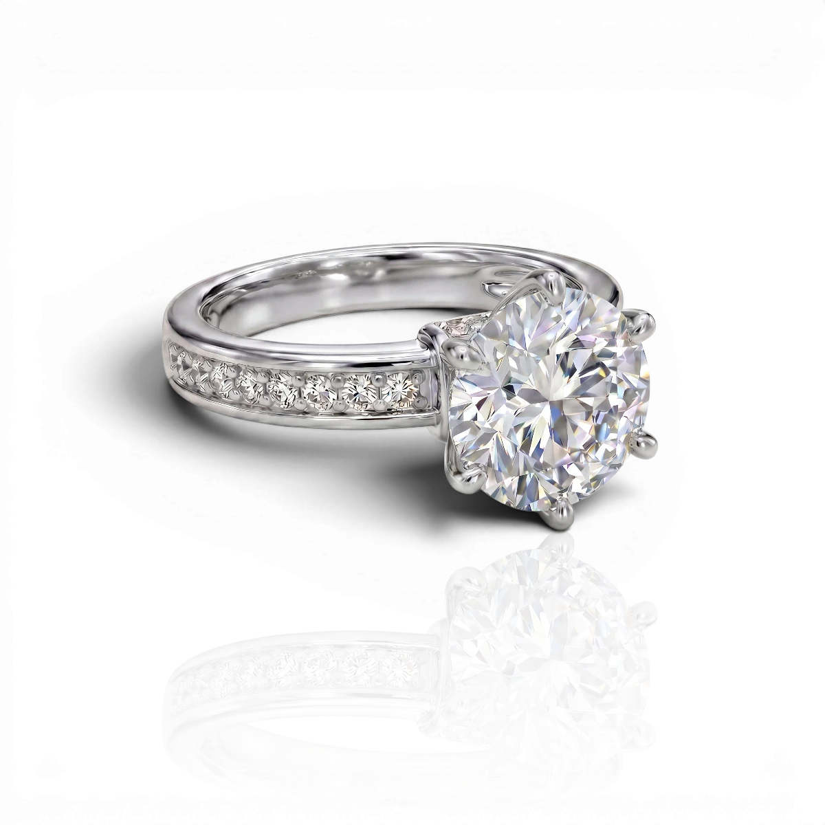 18K White Gold Vermeil / 5.00 CARAT