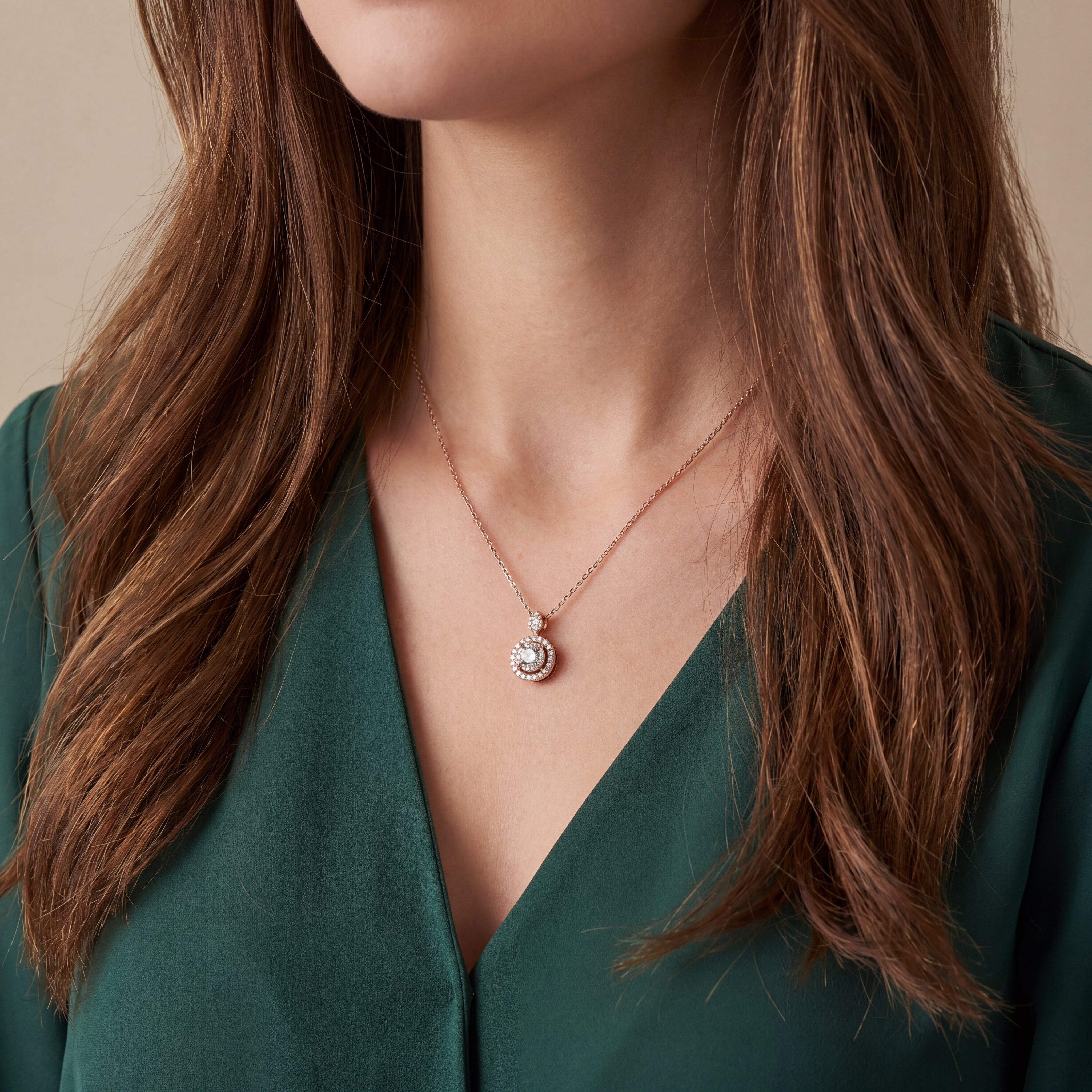 Aurielle Halo Drop Necklace