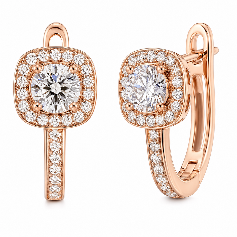 Lumière Halo Bar Huggie Earrings