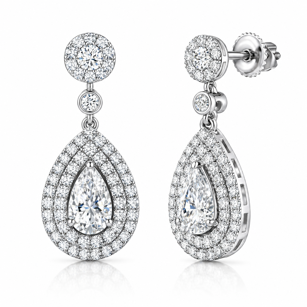 Éclat Teardrop Halo Earrings