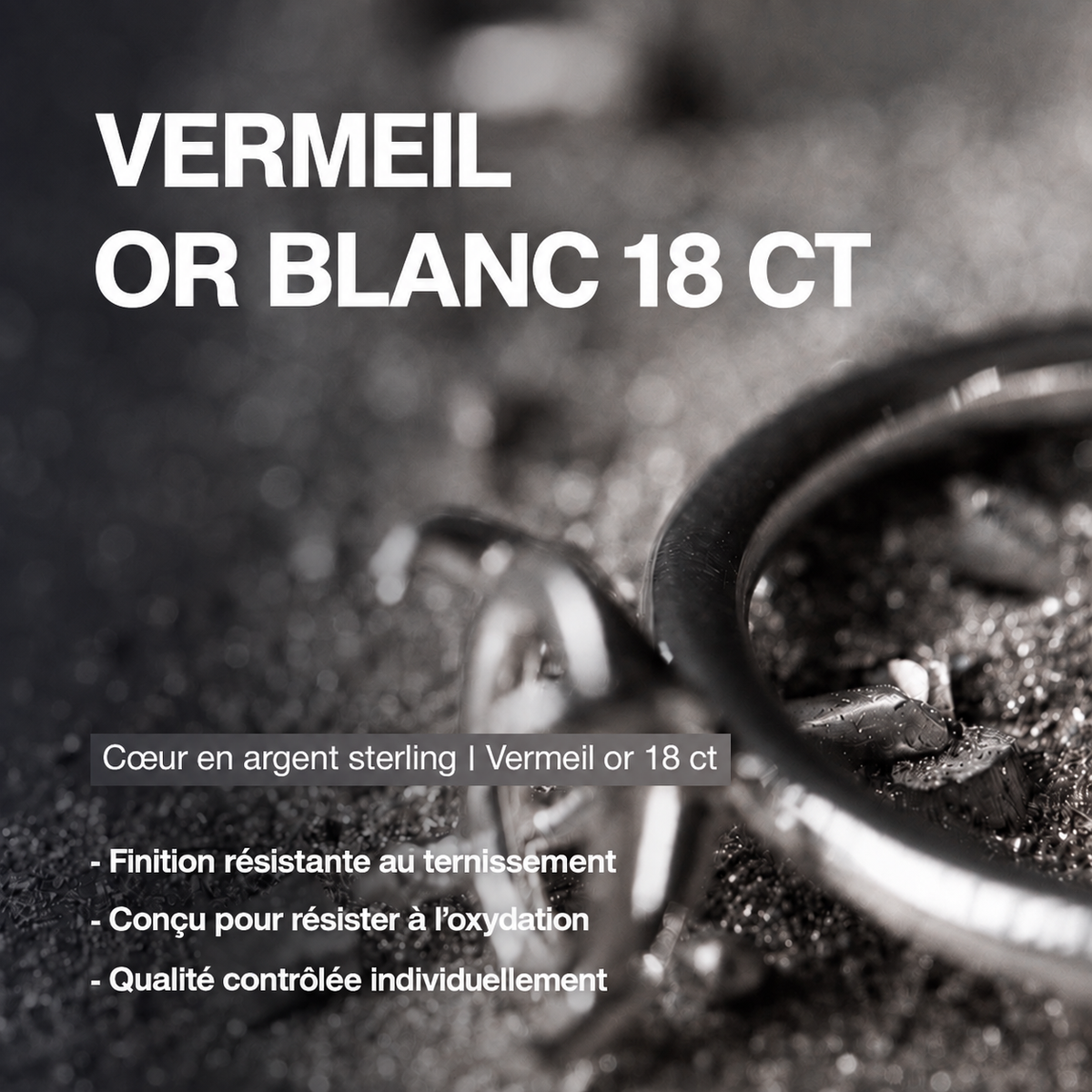 18K White Gold Vermeil