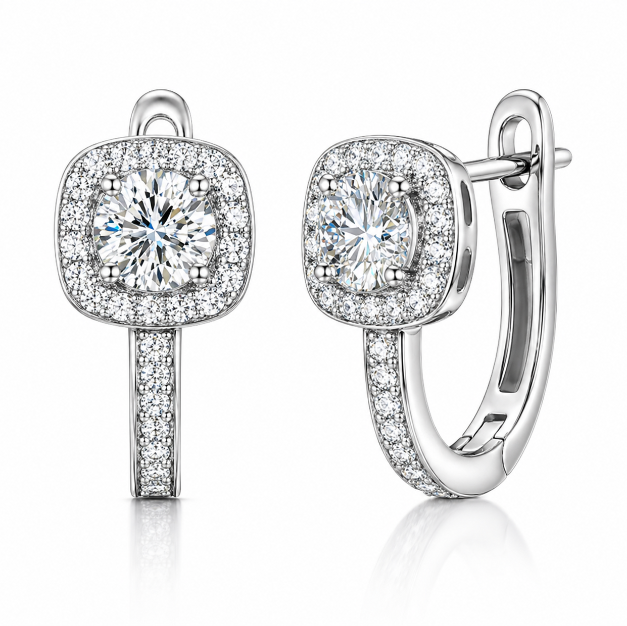 Lumière Halo Bar Huggie Earrings