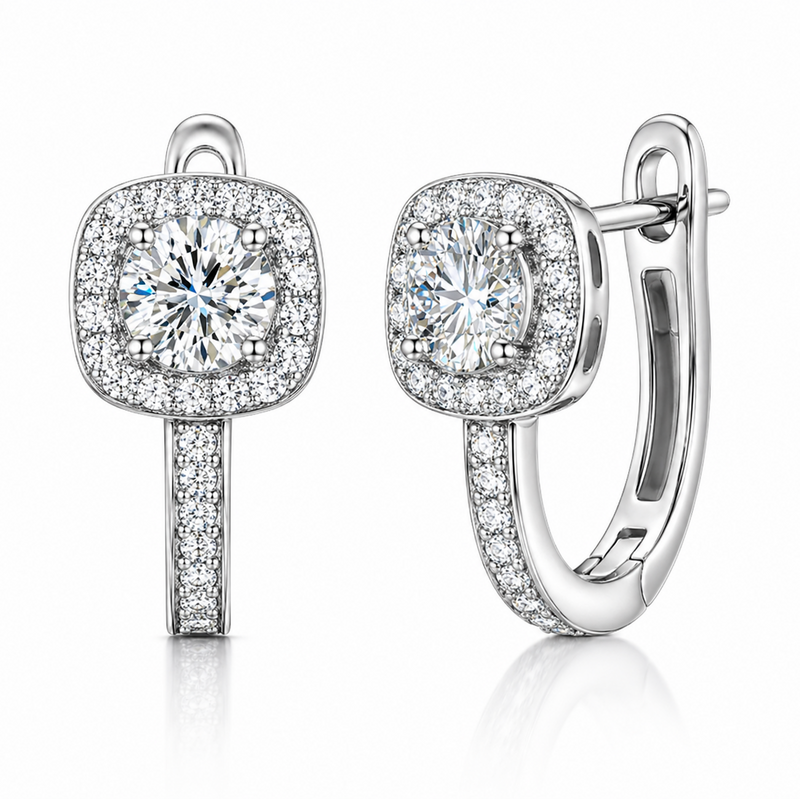 Lumière Halo Bar Huggie Earrings