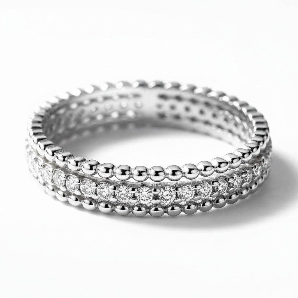 18K White Gold Vermeil