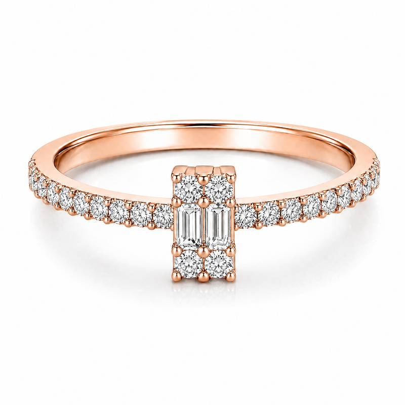 Évara Baguette Halo Ring