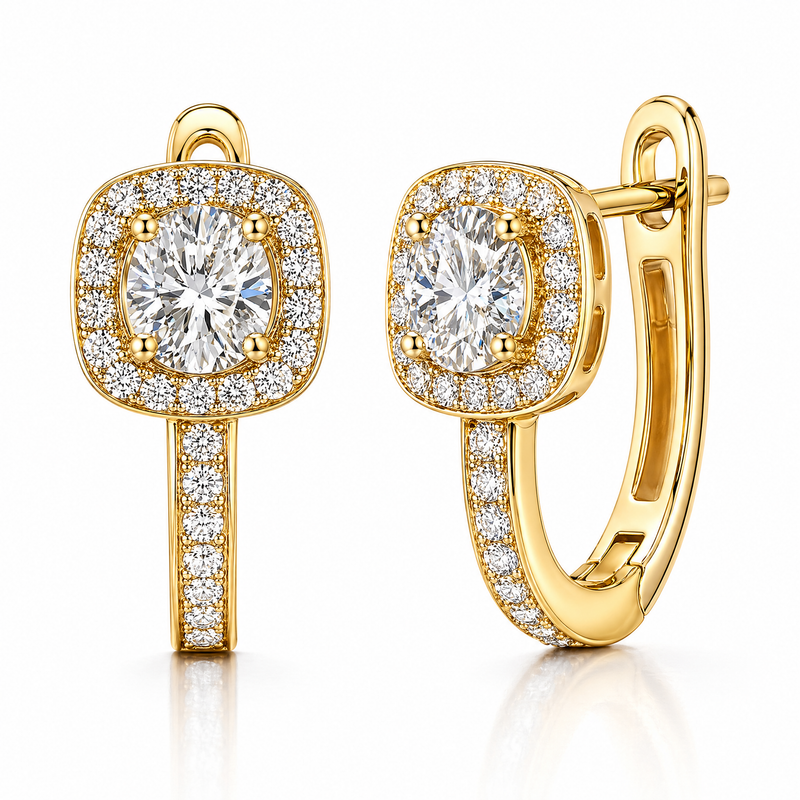 Lumière Halo Bar Huggie Earrings