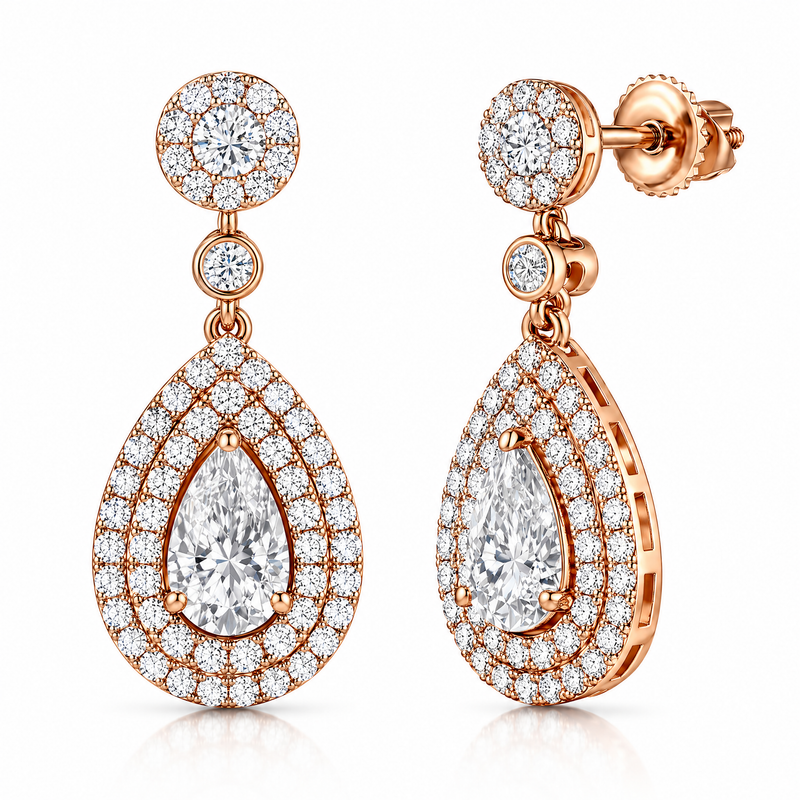 Éclat Teardrop Halo Earrings