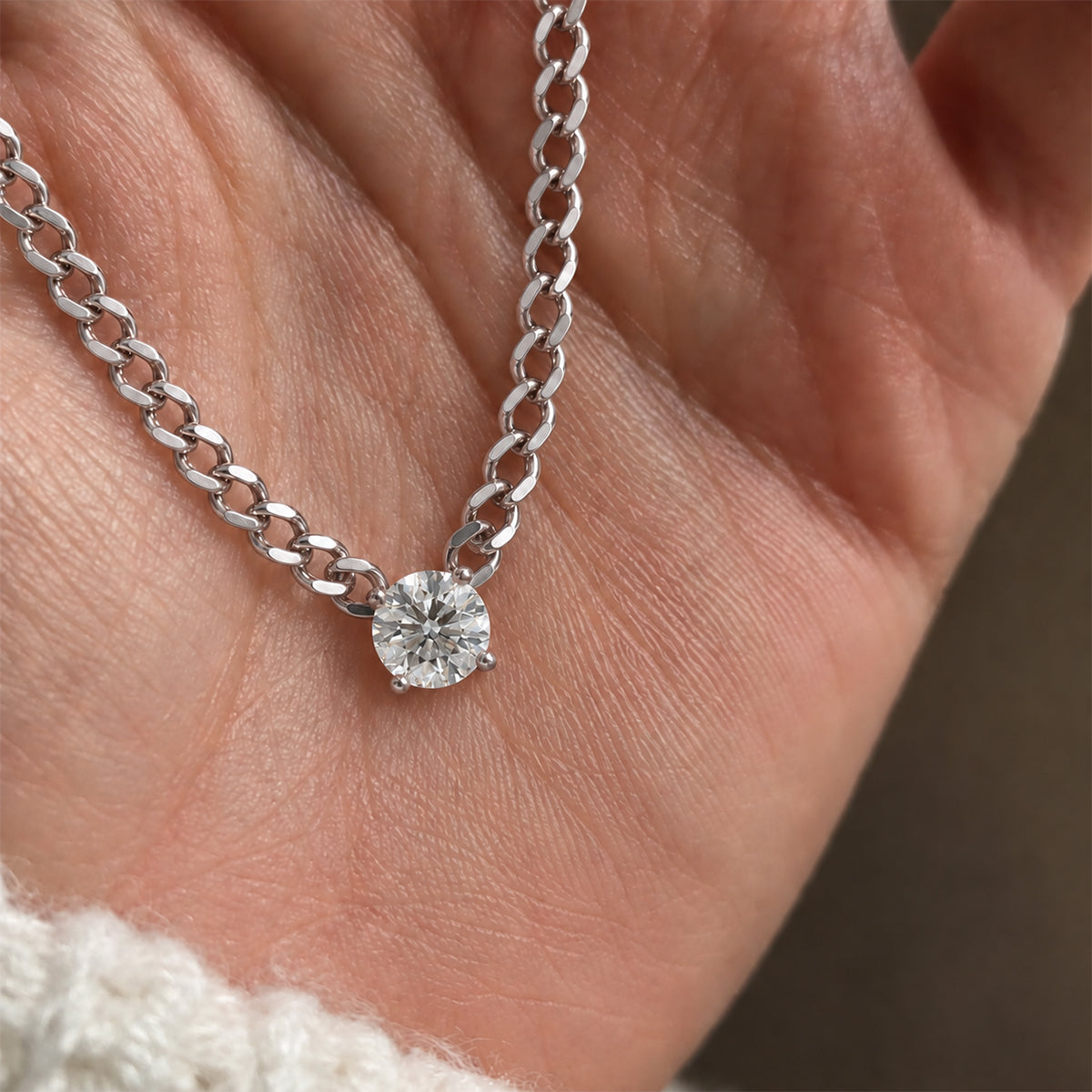 18K White Gold Vermeil / 1 CARAT