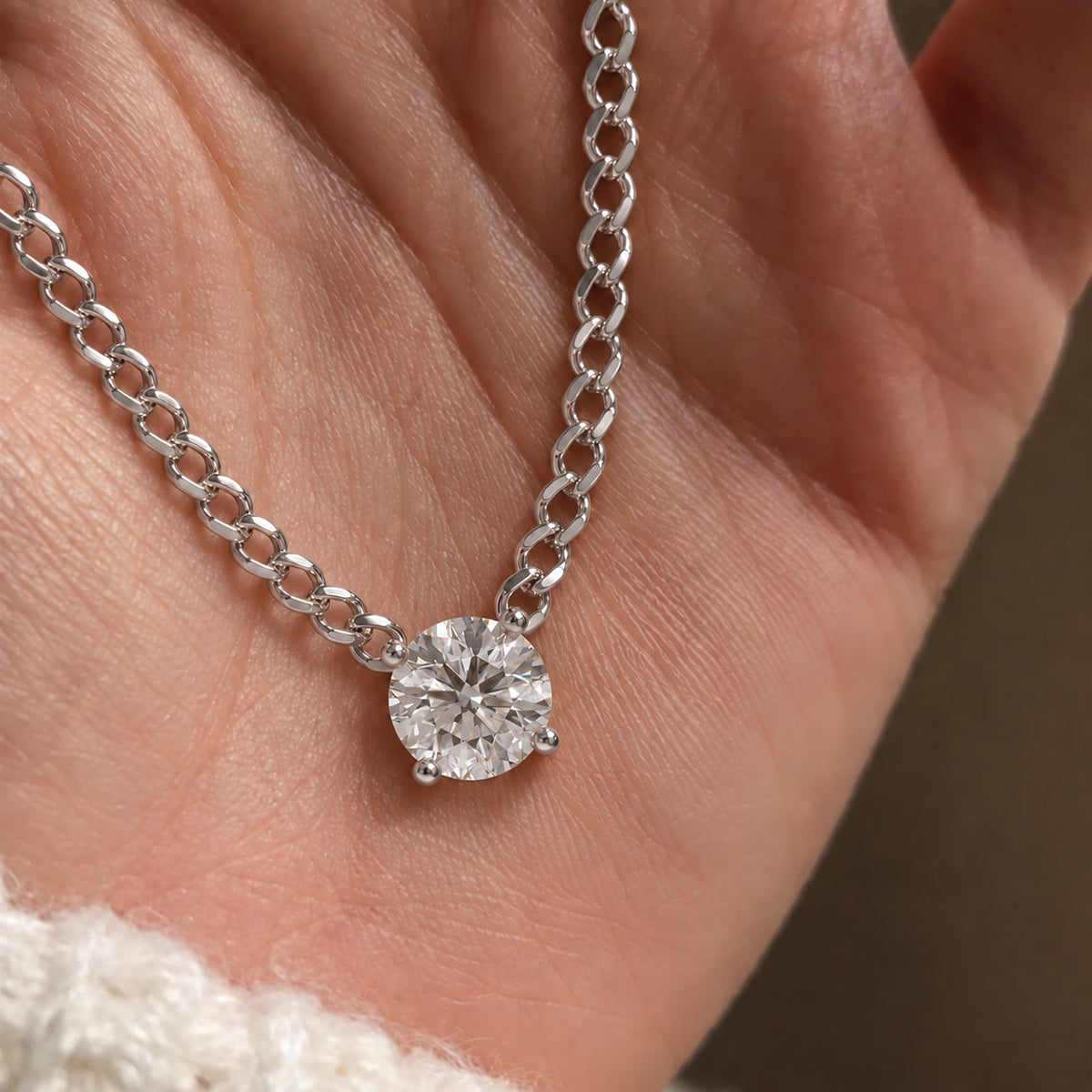 18K White Gold Vermeil / 3 CARAT