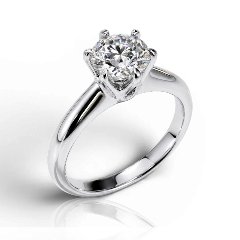 18K White Gold Vermeil / 1.00 CARAT