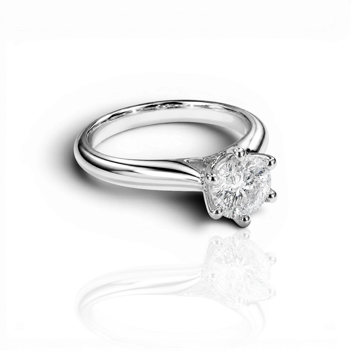 18K White Gold Vermeil / 1.00 CARAT