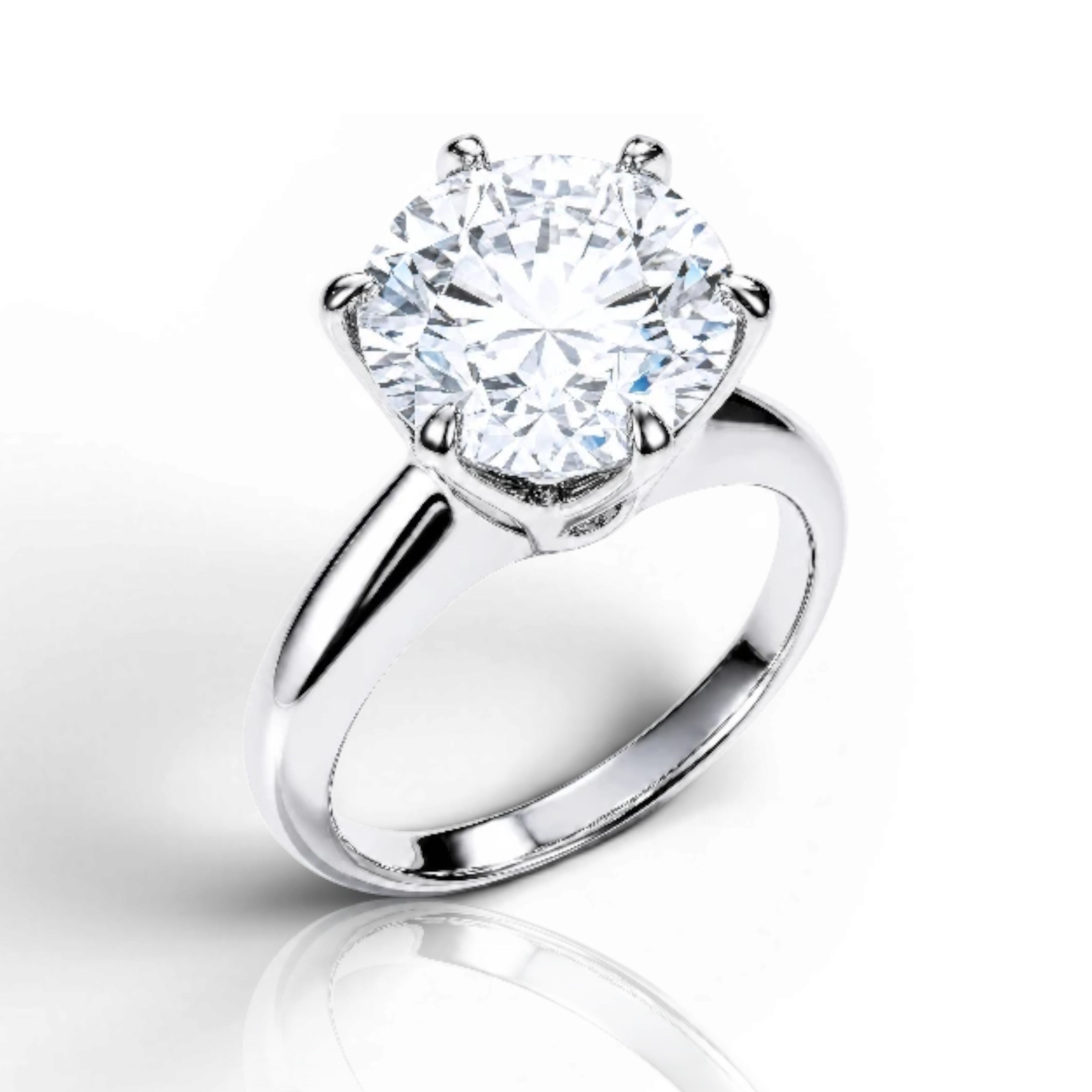 18K White Gold Vermeil / 5.00 CARAT