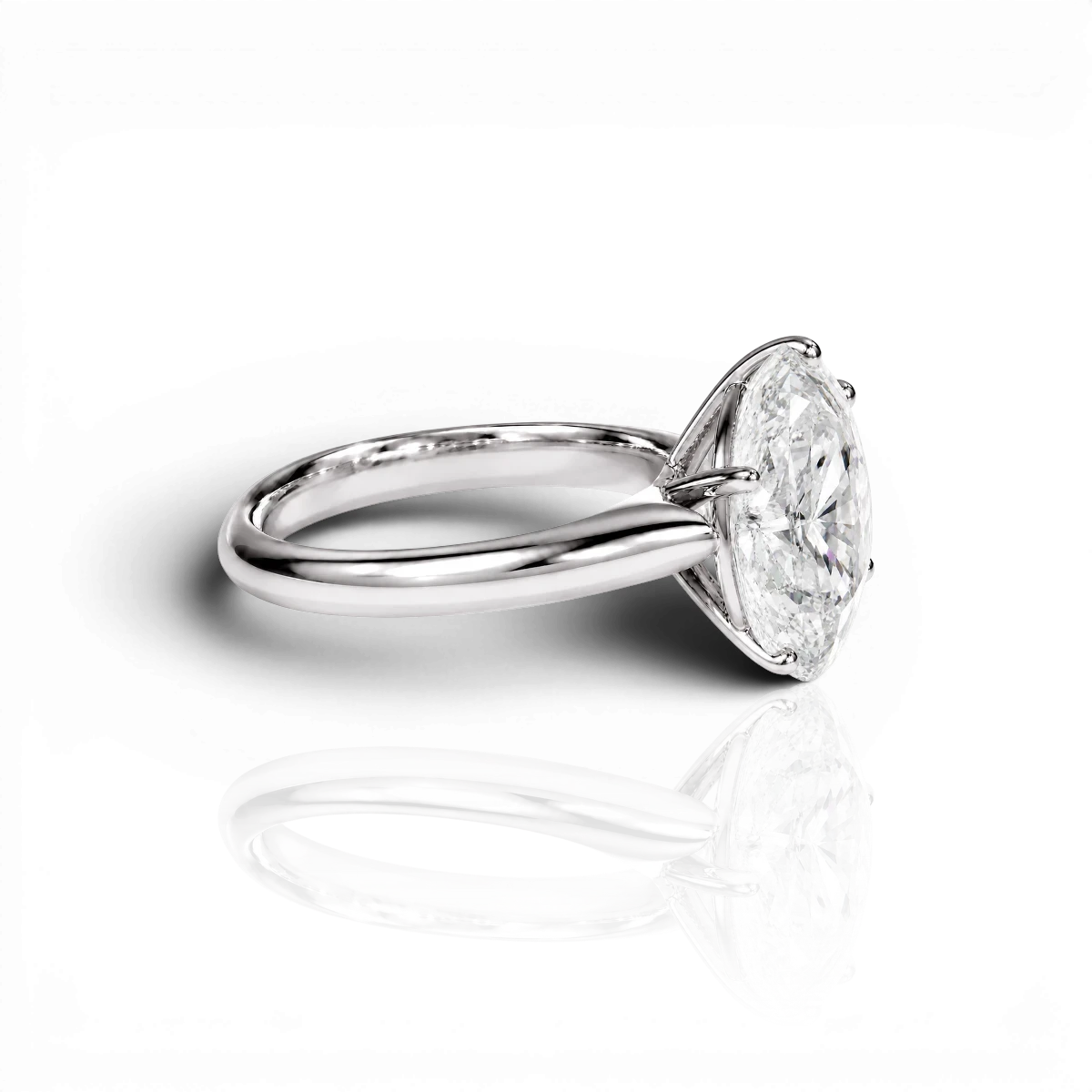 18K White Gold Vermeil / 5.00 CARAT