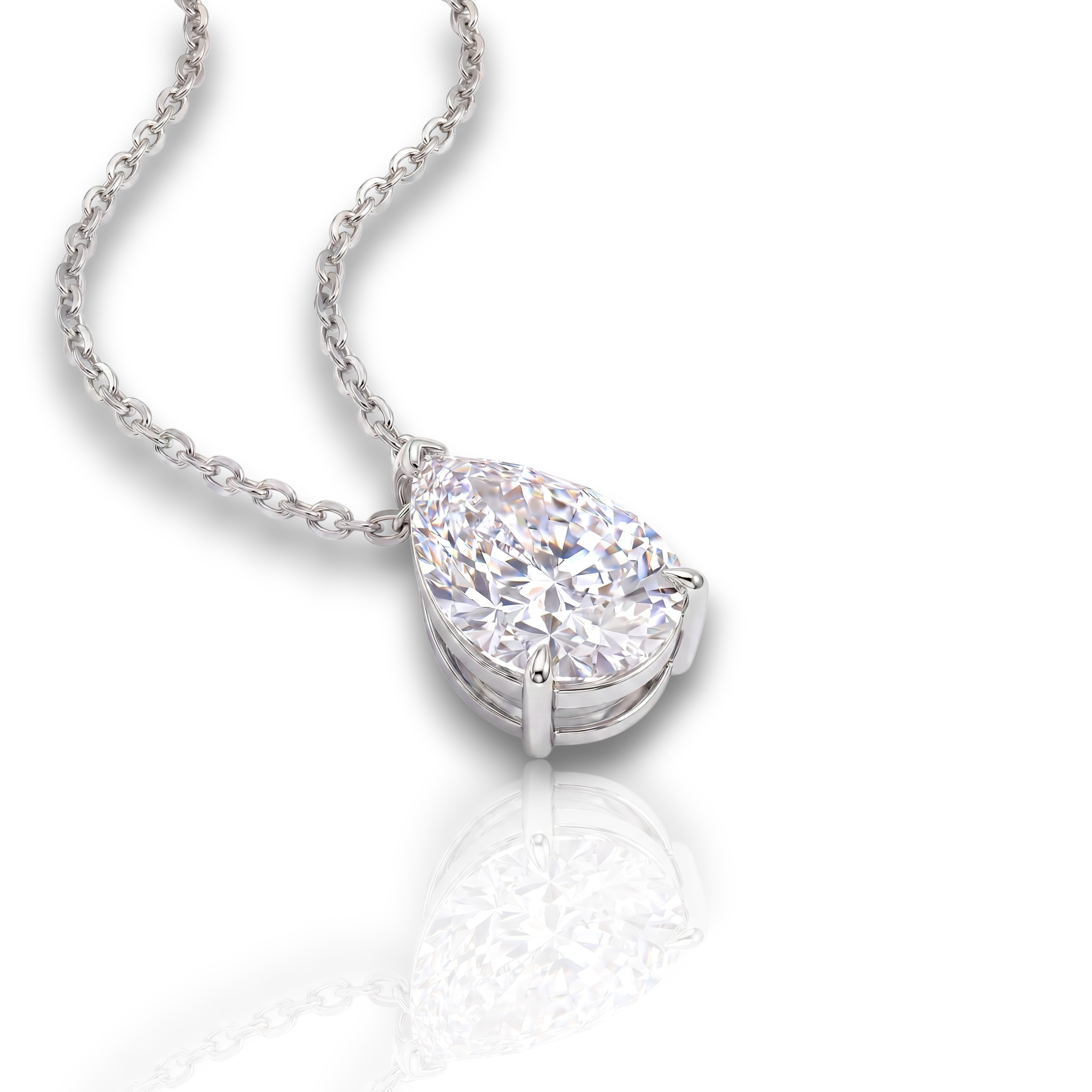 18K White Gold Vermeil / 4.00 CARAT 